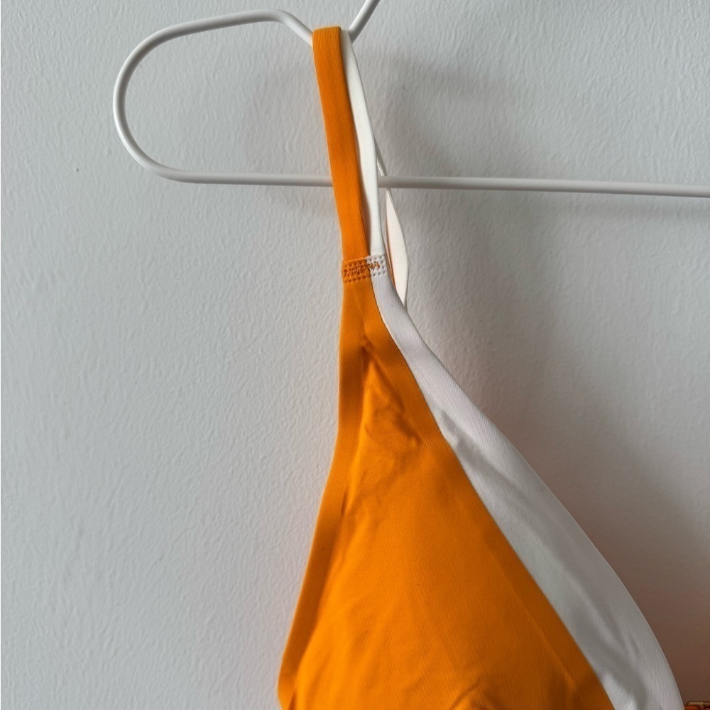 L SPACE Finneas Bikini Top in Mango & Cream - Picture 6 of 12